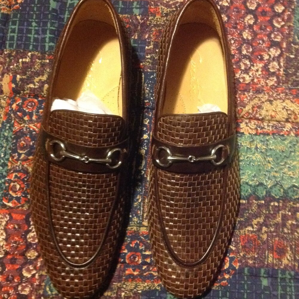 Curatore Men's Donato Woven Brown leather Bit Loafers - 11 (EU44) - New with Box